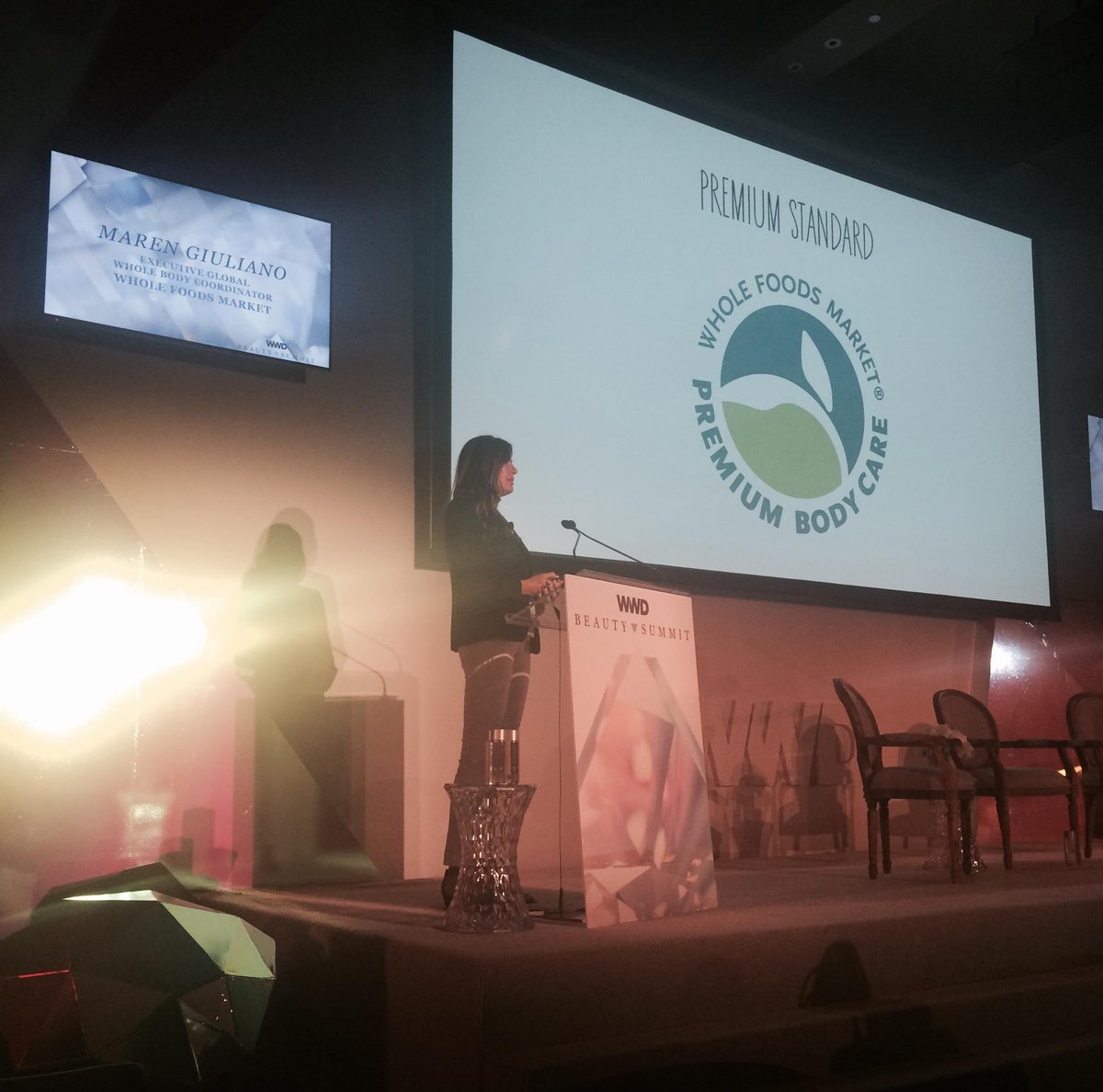 WholeFoodsPR's tweet image. Thanks to @wwd &amp;amp; @WWDSummits for having Maren Giuliano speak at this year&apos;s #wwdbeautysummit!