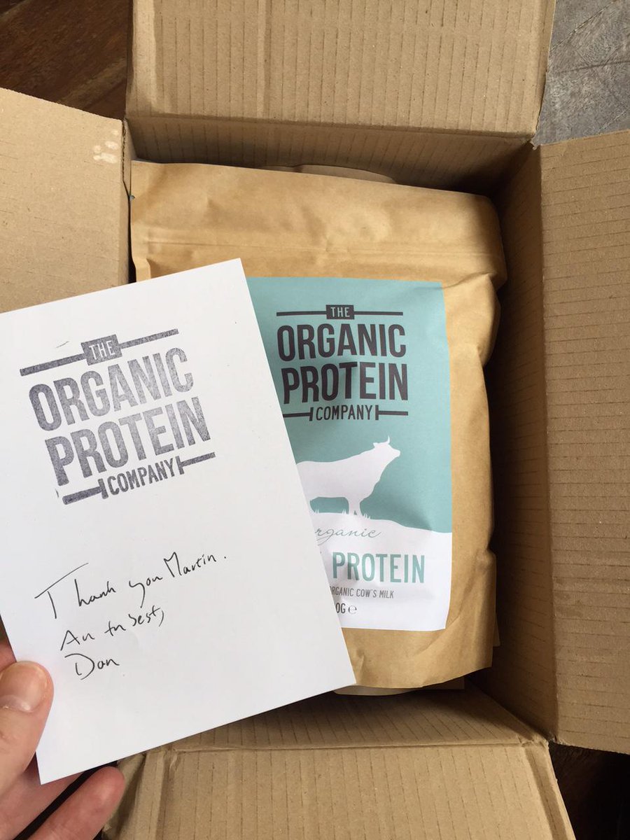 martinblinder's tweet photo. Lovely little detail from my new favourite company @organic_protein Thanks Dan! http://t.co/115KjMCOB8