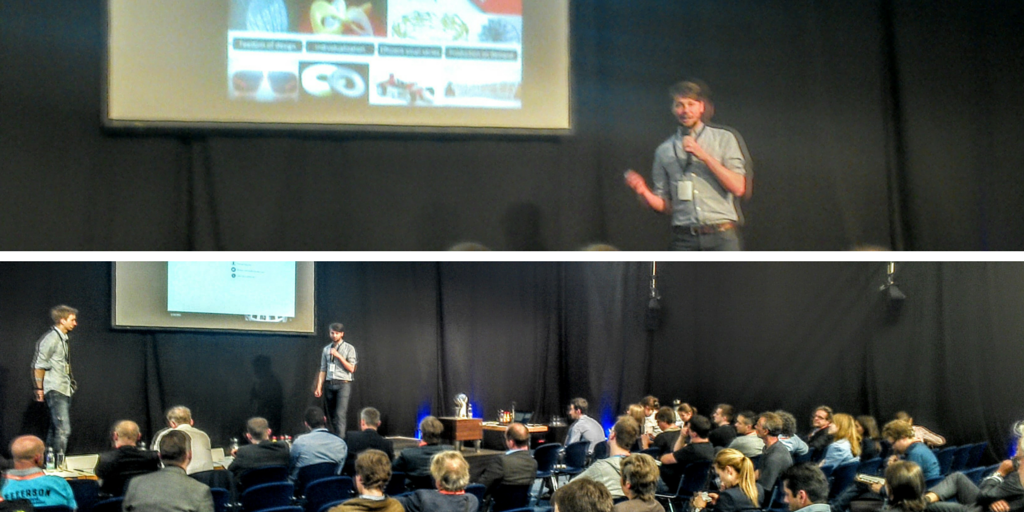 trinckle3D's tweet photo. Our CEO Florian presents at the Startup Award on #FabCon15. Good luck! Next time, we'll get better photos though :) http://t.co/N9ZodXbkUz