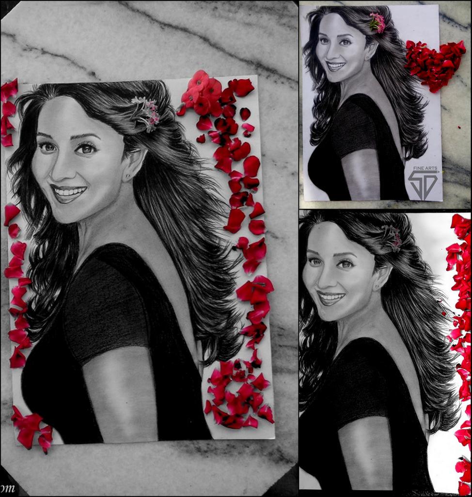 sdfinearts's tweet photo. For Madhuri...I wish this reaches you somehow..Loads of love and Respect 
#sdfinearts #madhuridixit http://t.co/i8qq3SB4aD