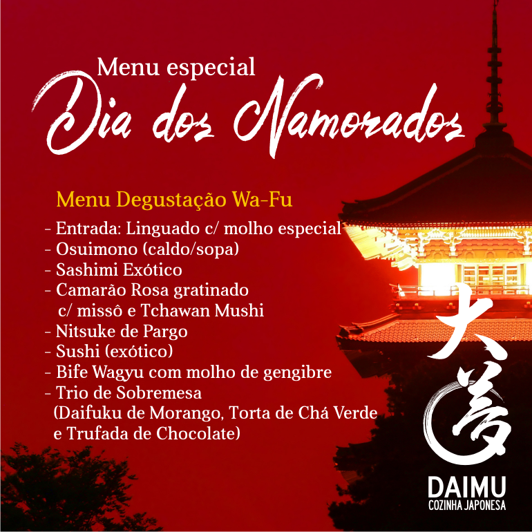 daimu_poa's tweet photo. Neste dia dos namorados, traga seu AMOR para o melhor da culinária japonesa!!
Menu Especial Namorados http://t.co/WBmRrSoJHN