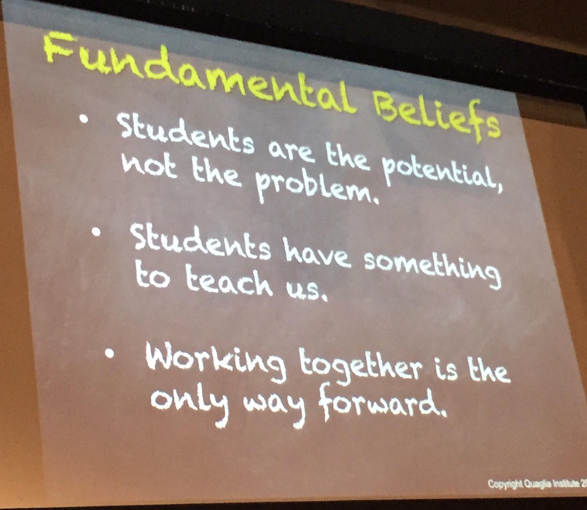 swaec_hope's tweet photo. Words to remember from Dr. Russ Quaglia at Hope Student Voice Institute #hopesv @CorwinPress @QISAtweets http://t.co/XWzKMGulDB