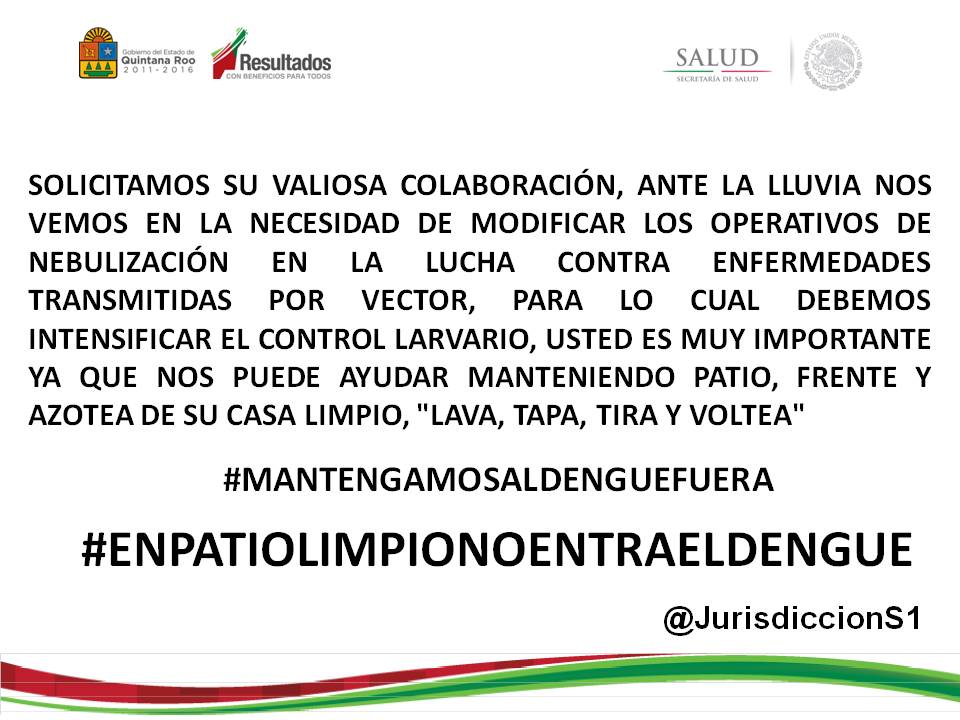PorAmorAQRoo's tweet photo. El Cuidado de tu #Salud es #TareaCompartida #TodosContraElDengue @VivoEnChetumal @fran_uscanga http://t.co/YRz6ri0M5l