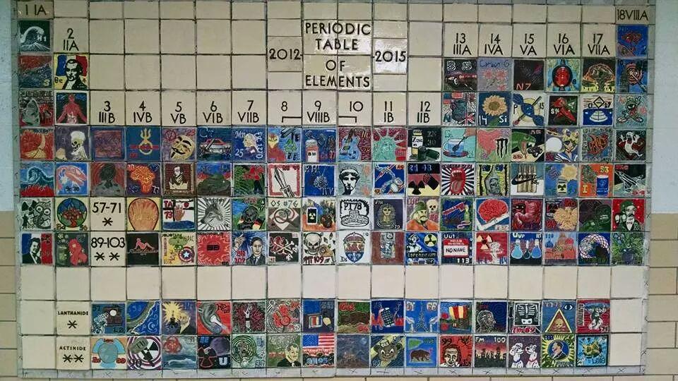 LMFosnaugh's tweet image. Fantastic tile mural of Periodic Table made by art students- way to go @ThurstonHS ! #chemistry # science