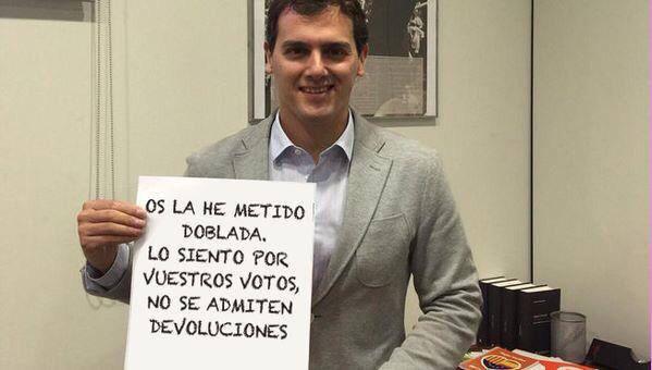 R3dH4ckrri0r's tweet photo. Y aquí otro charlatán @Albert_Rivera http://t.co/zdrUKlaFWs