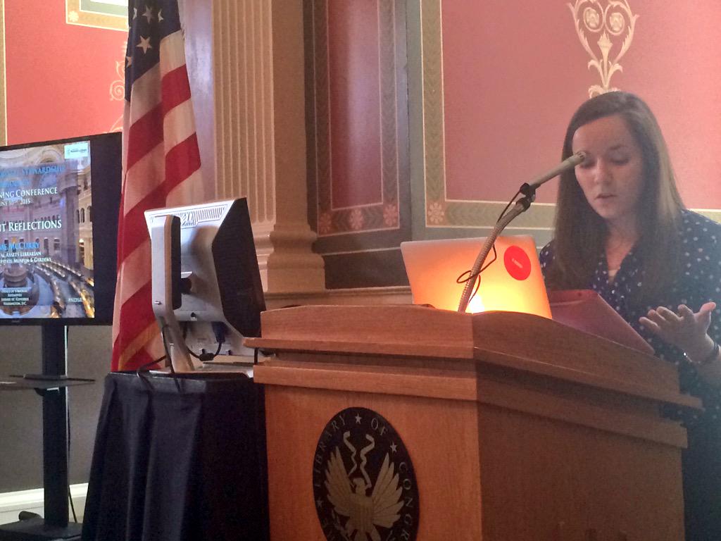 tjowens's tweet image. .@jaime_ann giving a great #ndsr talk with shoutout to #dchdc and @FolgerLibrary
