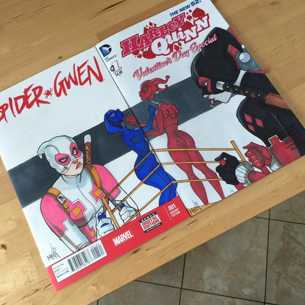 TowMathew's tweet image. A #gwenpool vs #harleypool  #deadpool should be jealous!!!