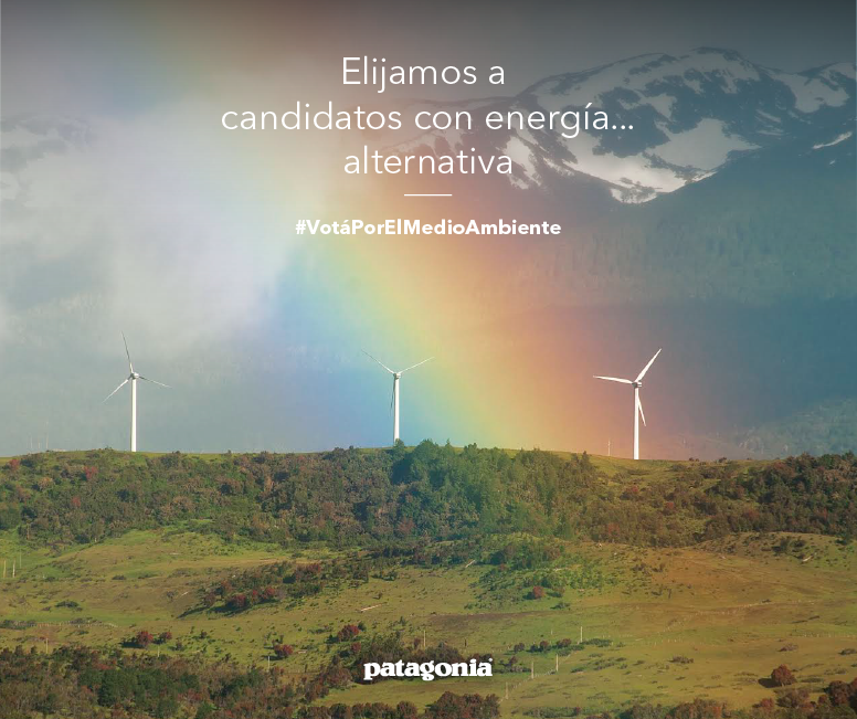 patagoniaBA's tweet photo. Apoyamos sólo a aquellos líderes que actúen en nombre del futuro y del planeta. #VotáPorElMedioAmbiente #HoyDecido http://t.co/VSV2M1Jk2w