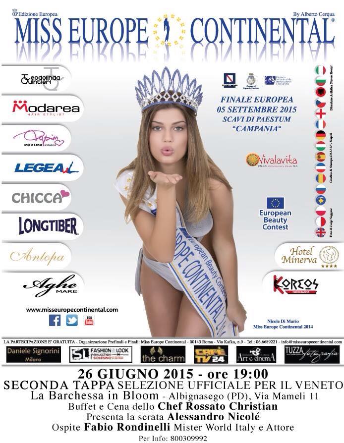 MissEuropeConti's tweet photo. Venerdì 26 Giugno 2015 – Seconda Tappa Selezione Ufficiale per il Veneto
Maggiori info: http://t.co/LiLacLVqTQ http://t.co/37j636OzTl