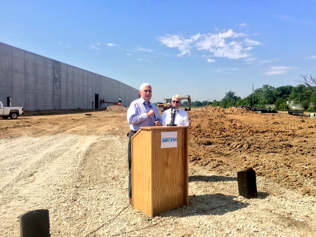 IEDC_katelyn's tweet photo. No one can say I won't take the tie off my neck &amp; give it to you when you create jobs in IND -@GovPenceIN to Massimo http://t.co/E2jQibowam