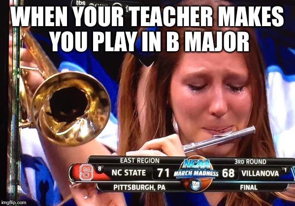 bachnbaseball's tweet photo. 🎶🎶 My poor high school students 😜😉🎶🎶 #TeamFlute #fluteprobs #meanteacher #notBflatmajor #5sharps #aka5hashtags http://t.co/jeMR7l4P8F