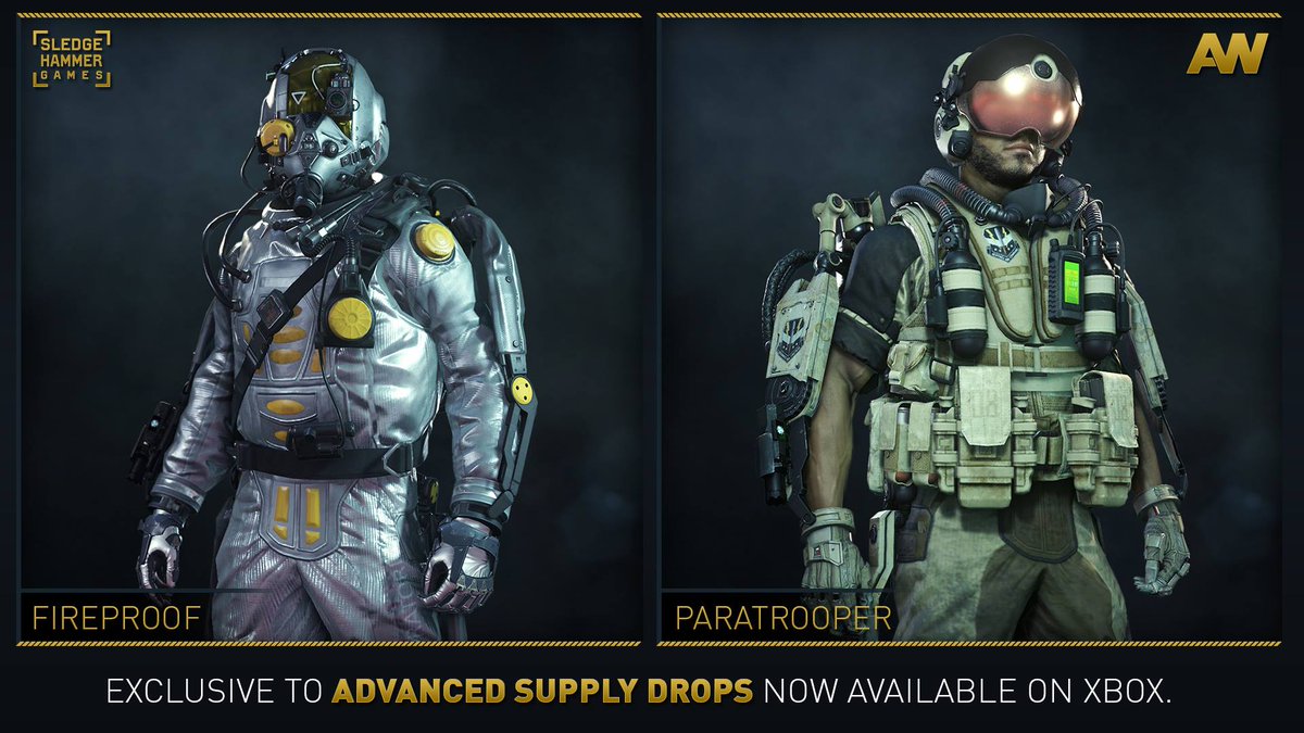 charlieINTEL's tweet image. New gear for #AdvancedWarfare now live in Advanced Supply Drops on Xbox. bit.ly/1ICbWk1