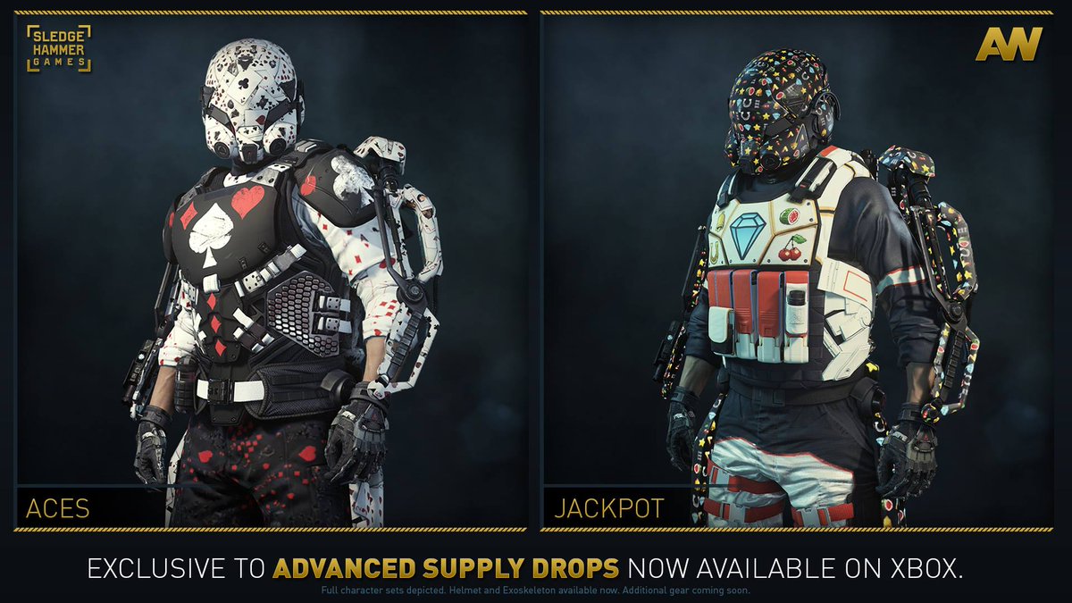 charlieINTEL's tweet image. New gear for #AdvancedWarfare now live in Advanced Supply Drops on Xbox. bit.ly/1ICbWk1