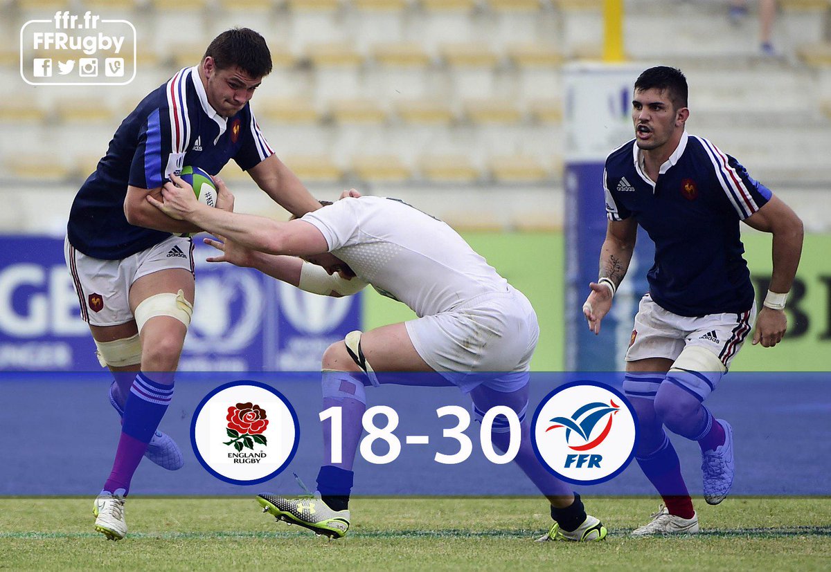 FranceRugby's tweet photo. #FranceU20 Les Bleus s'imposent 30 à 18 face à l'Angleterre! Ils sont en demi-finale!!! #soutienslexv #FRAANG http://t.co/qfyDcme4eM