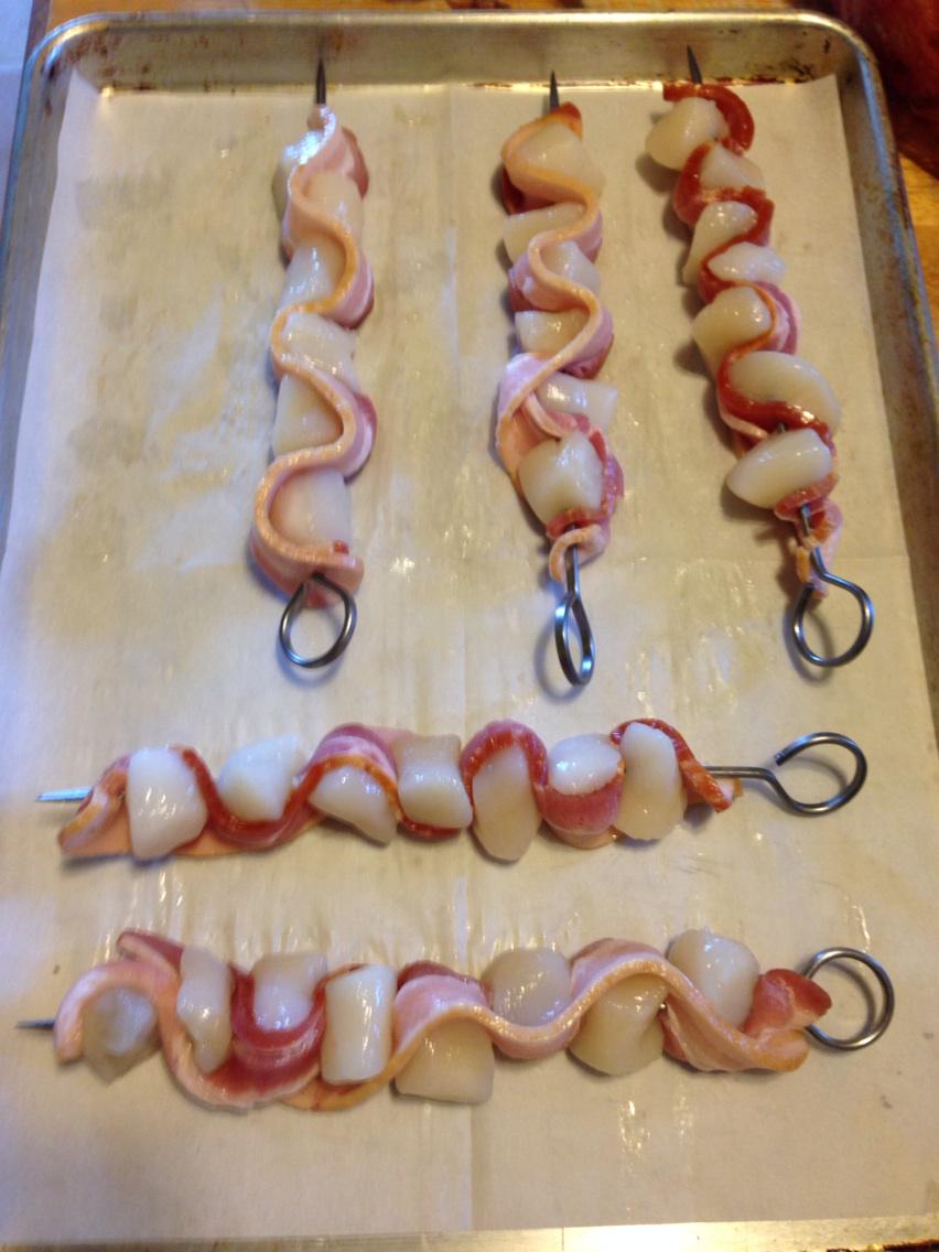 Bacon and scallop skewers! <a href="/fehrpice/">Crystal L Price</a> <a href="/FoodPorn/">FoodPorn: The Original</a> <a href="/BaconChronicle/">The Bacon Chronicle™</a> <a href="/FoodNetwork/">Food Network</a> <a href="/chefjosegarces/">Jose Garces</a>