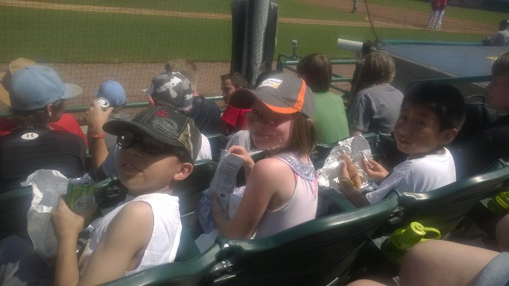 Super day at the Hickory Crawdads w/VC 1st-8th grades #ilovemyjob #funtimes #myschoolisawesome <a href="/ValleCrucisSch/">Valle Crucis School</a>