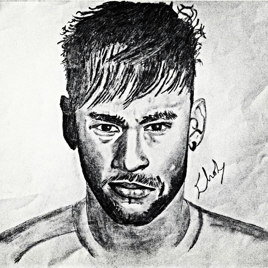How to Draw Neymar Jr. (Footballers) Step by Step | DrawingTutorials101.com