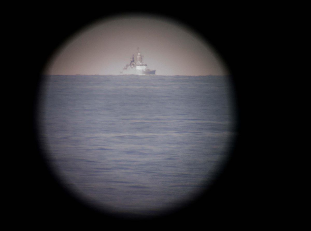 stephenharper's tweet photo. Observing Russian navy vessels while on board @HMCSFredericton in the Baltic Sea. http://t.co/PyxNqrqVGM