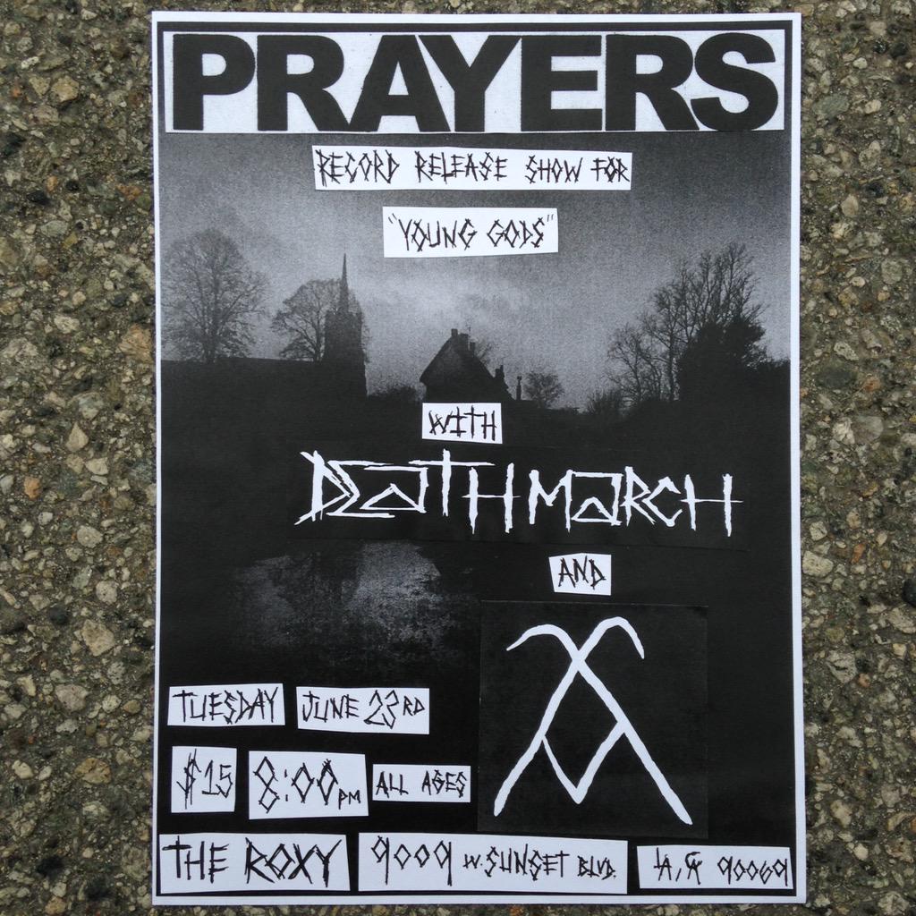 RealDeathMarch's tweet photo. We are playing at The Roxy on the 23rd with Prayers and MXMS for Prayers record release show. http://t.co/ObO3PofxFw