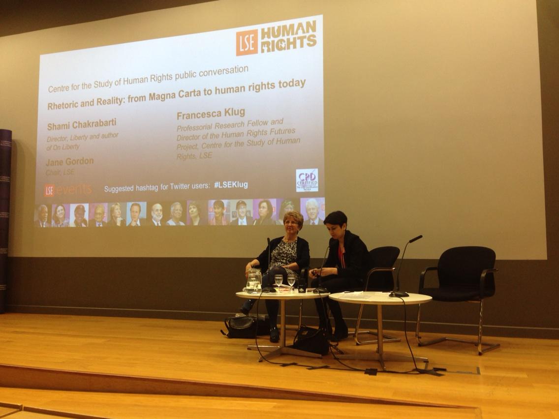 Fantastic turnout at #LSEKlug for launch of new book, A Magna Carta for all Humanity. @lsehumanrights http://t.co/FYhZHuOlih