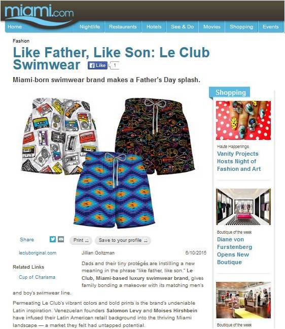Check us out on Miami.com!! Talking about Father's Day &amp; how our trunks are making a splash this season!