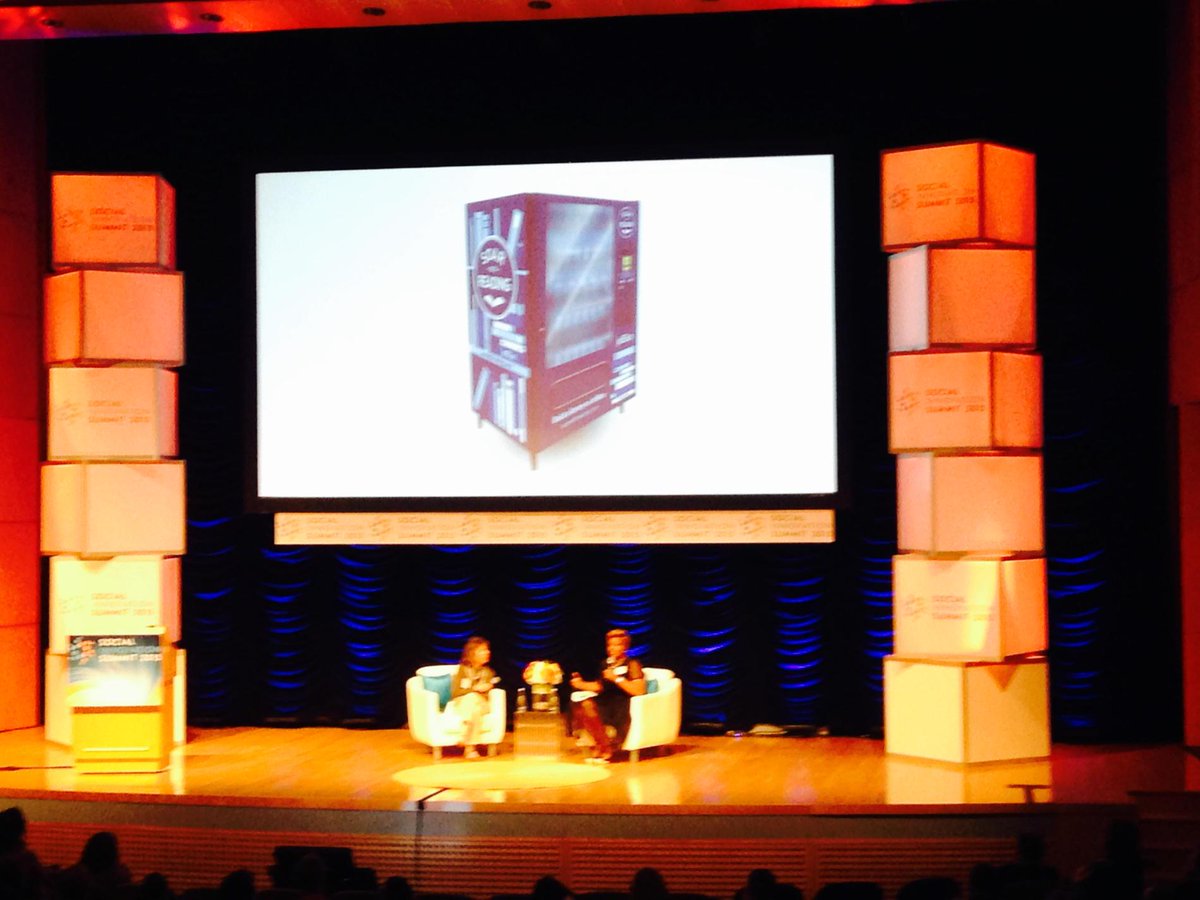 ERebeccaBallard's tweet photo. Love the book vending machine!  @socinnovation #sis15 http://t.co/9bLEyY7Bdv