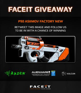 FACEIT's tweet image. Today we are giving away a p90 Asiimov! Simply follow &amp;amp; RT to be in with a chance of winning!
