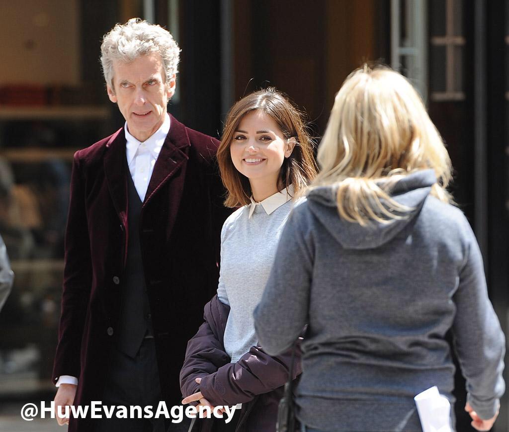 DWFilming's tweet image. Episode 10 filming with the Doctor, Clara, and Rigsy. All credit goes to @HuwEvansAgency and @Auton710! #dwsr