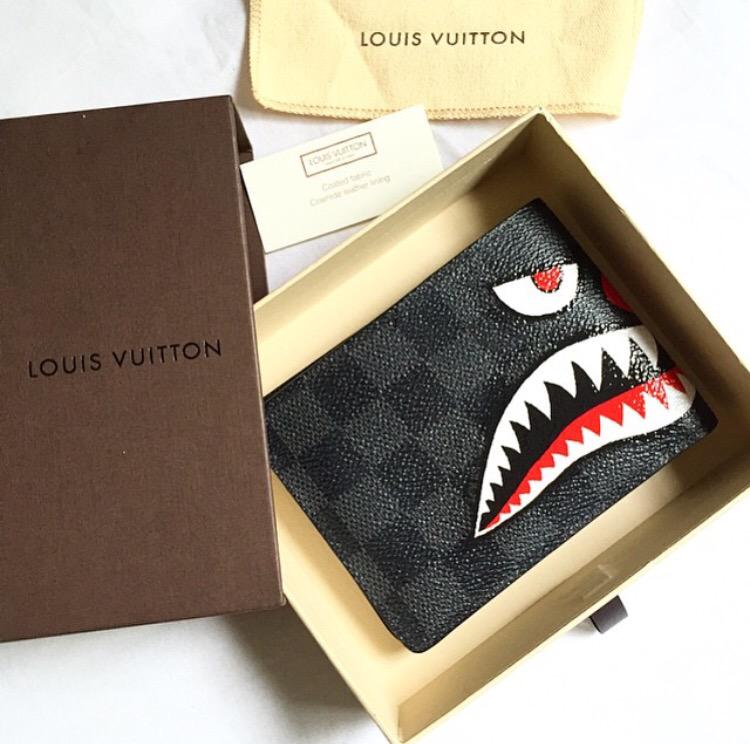 X-এ SupremeFeens: Custom Bape x Louis Vuitton Damier Wallet