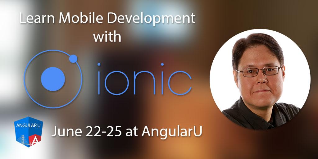 Learn @IonicFramework: Intro, APIs, Sync, Offline, Test & Publish angularu.com/ng/workshop/20… Save $200: unicorn200