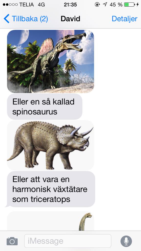 NordbergOliver's tweet photo. Davs har insett att hans liv inte är lika roligt som förr och har valt att spekulera om vilken dinosaurie han vill va http://t.co/YH2hQWbGNj