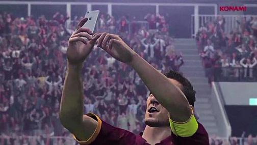 MotivacionesF's tweet photo. En el PES 16 estará la celebración del selfie de Totti. http://t.co/Twqca1Lat2