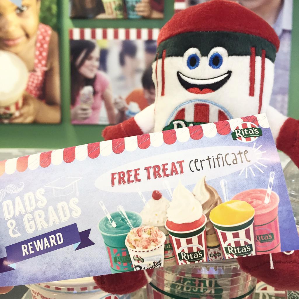 RitasWestLA's tweet photo. Your favorite promotion is back! Get a free treat certificate for every $10 you buy in gift cards! Stock up now!! 🎉💚 http://t.co/bVYpSmJA64