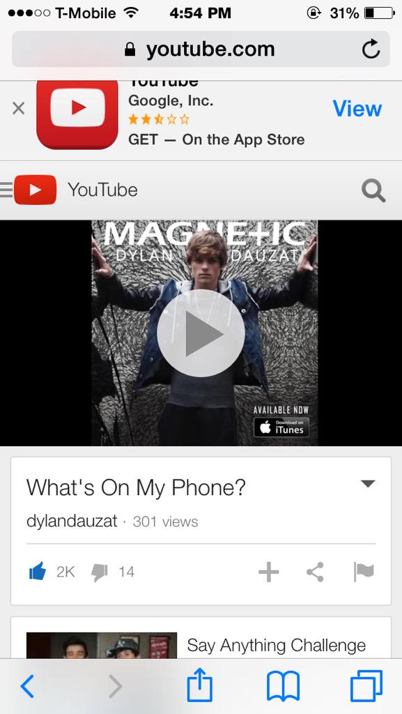slaybyhay's tweet photo. @dylandauzat I think you should DM me a selfie 😚 #MagneticToNumber1 #BuyMagneticOnItunes http://t.co/PtAwAvIkkC