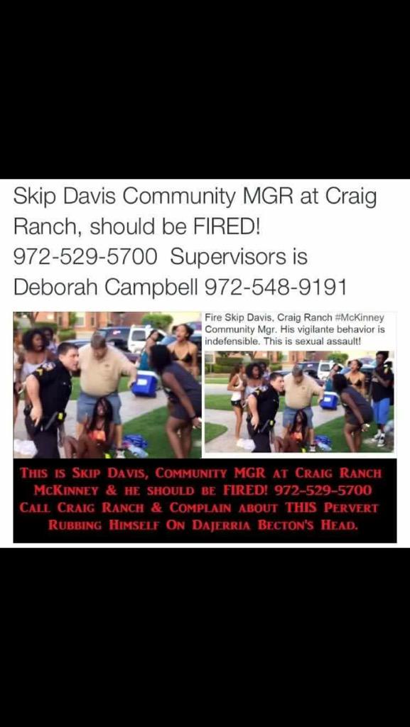 Jetboy6969's tweet photo. Let's held this fat cracker accountable #BlackLivesMatter #SkipDavis call the number http://t.co/dhWiAGwUUo