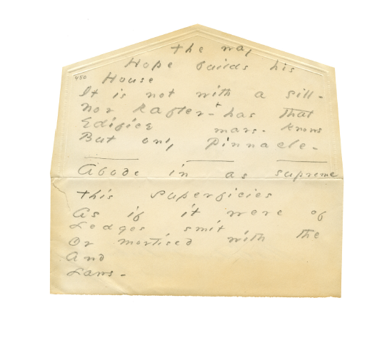 drawingcenter's tweet photo. #DrawingPapers 109: #EmilyDickinson’s "The way | Hope builds his | House", pencil ca. 1879. http://t.co/I1r7FmSCXD http://t.co/xRhoDrisJV