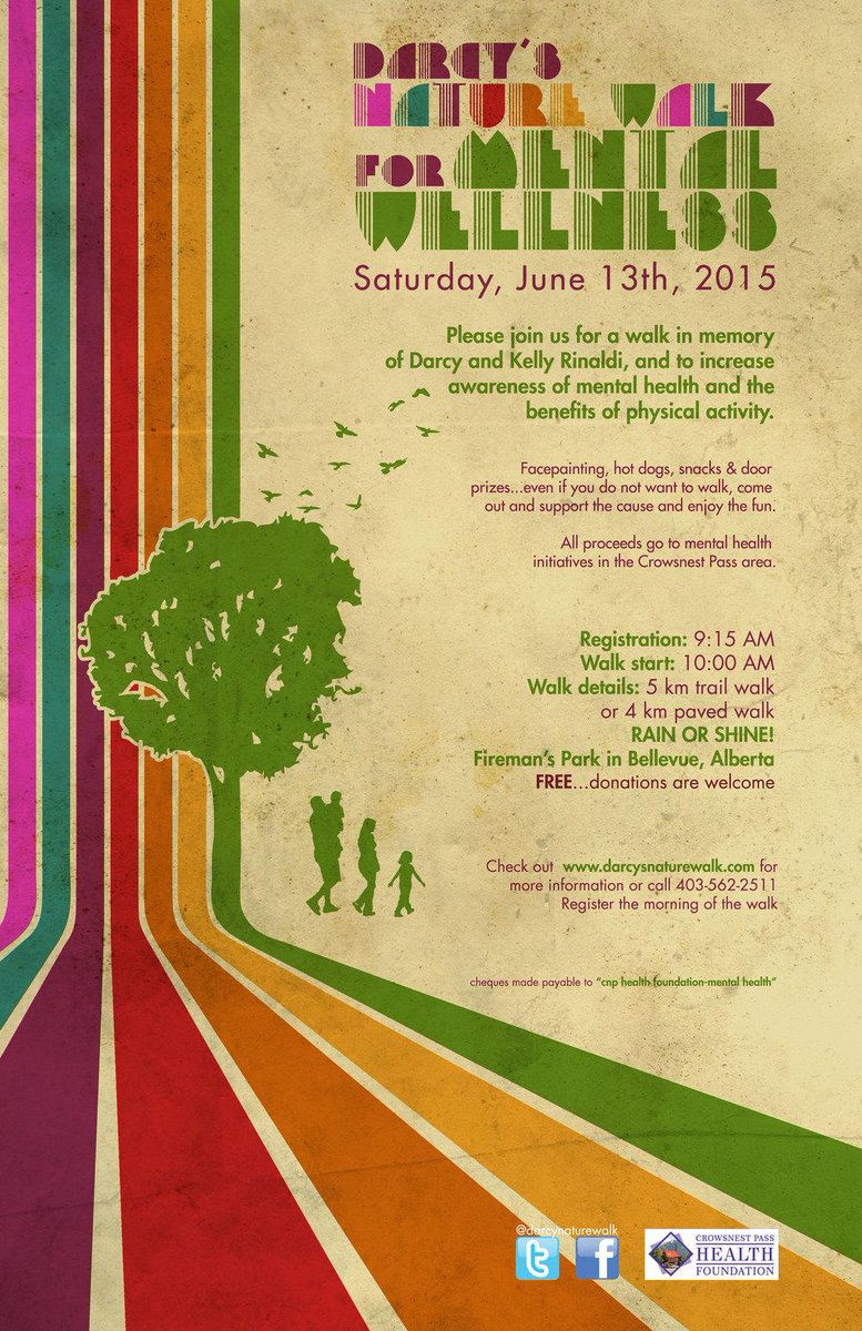 It's <a href="/DarcyNatureWalk/">Randi Lynn Rinaldi</a> for Mental Wellness this Saturday in CNP - come support this great cause to increase awareness.