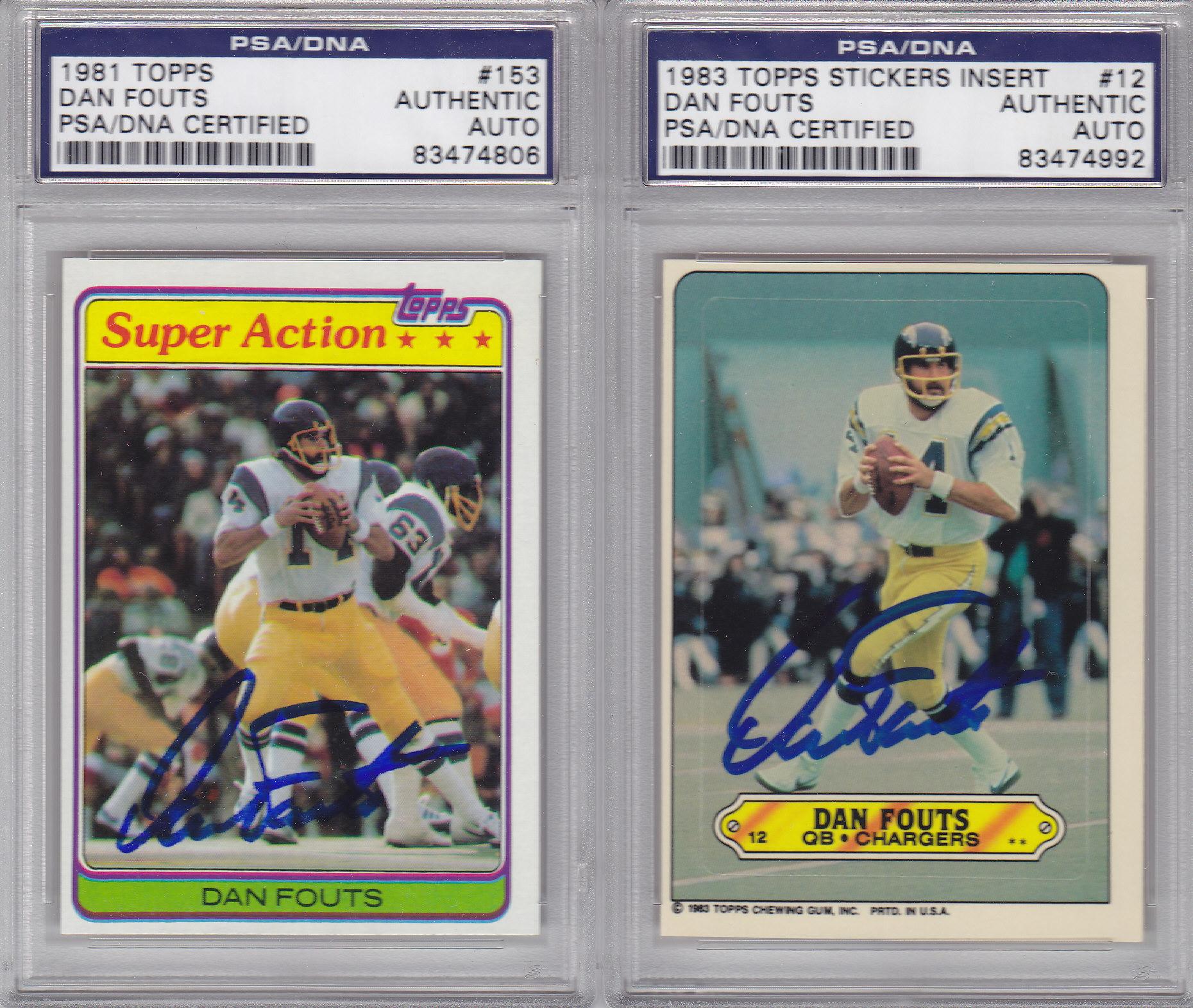 Happy 64th bday to member former QB Dan Fouts - signed these for me a few months ago 