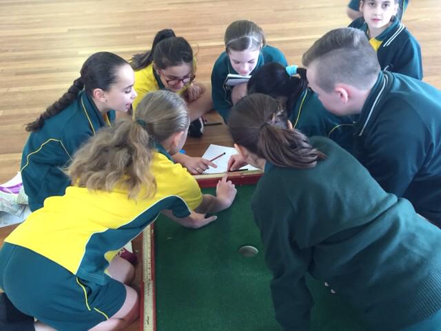 CCCYear5's tweet photo. Putting angles, area, perimeter and shapes into perspective. Year 5 loved our Mini Putt Putt experience. http://t.co/2TMia4IImj