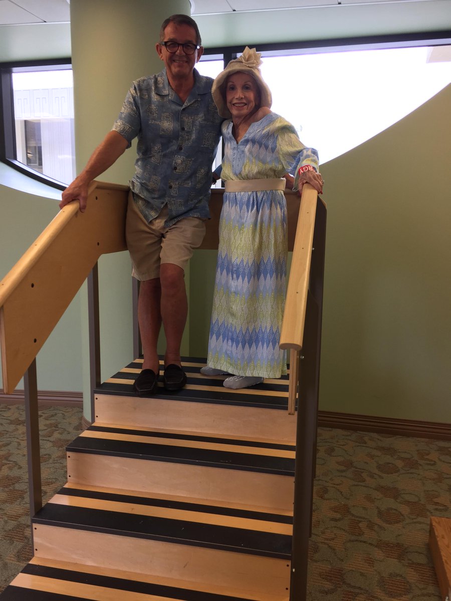 SmallScribe's tweet image. On top of world - doing stair therapy at EMC physical therapy dept with Al Jones