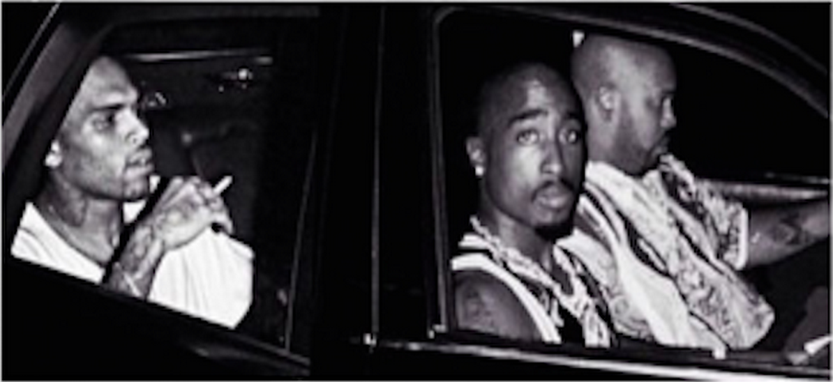 MusicSplitter's tweet photo. Chris Brown photoshopped himself in with Tupac and Suge Knight hahaha http://t.co/84ZkMhouXz