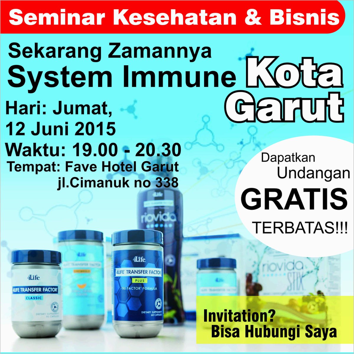 Sudah berobat kemana-mana tpi tdk ada
perubahan? Tmukan solusinya di #Garut4Life
#12Juni #4Life