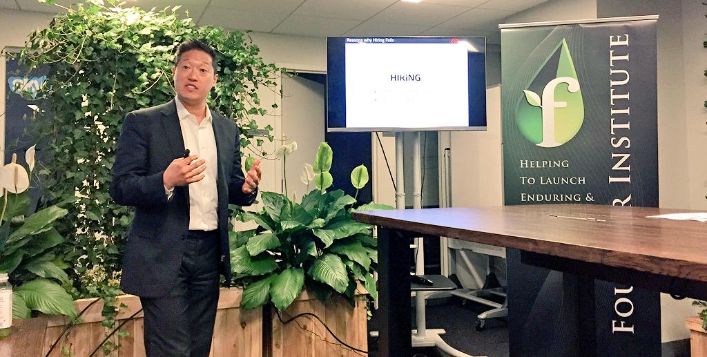 TheSiskar's tweet photo. "If you are not learning, you are dying." @charlieykim mentoring @founding New York http://t.co/K94jWGRBaH