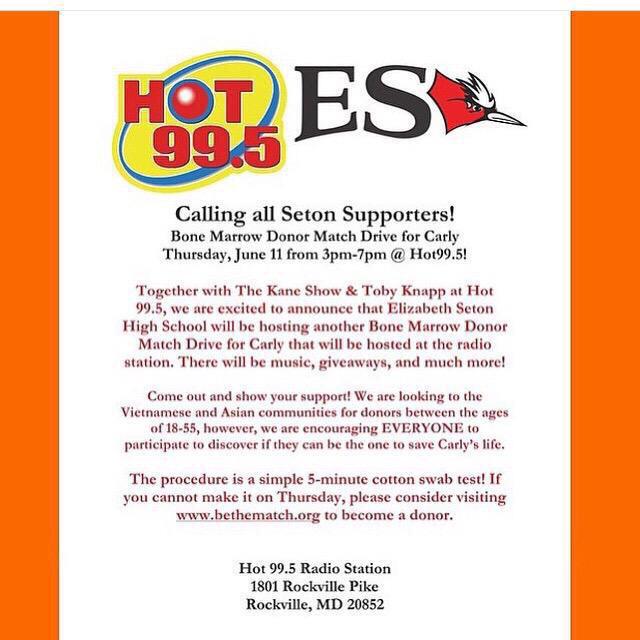 KATastrophic_16's tweet photo. If you live anywhere in the DMV please try to come out and support Carly tomorrow! #CaringforCarly #SetonStrong http://t.co/RruNU7Fw9l