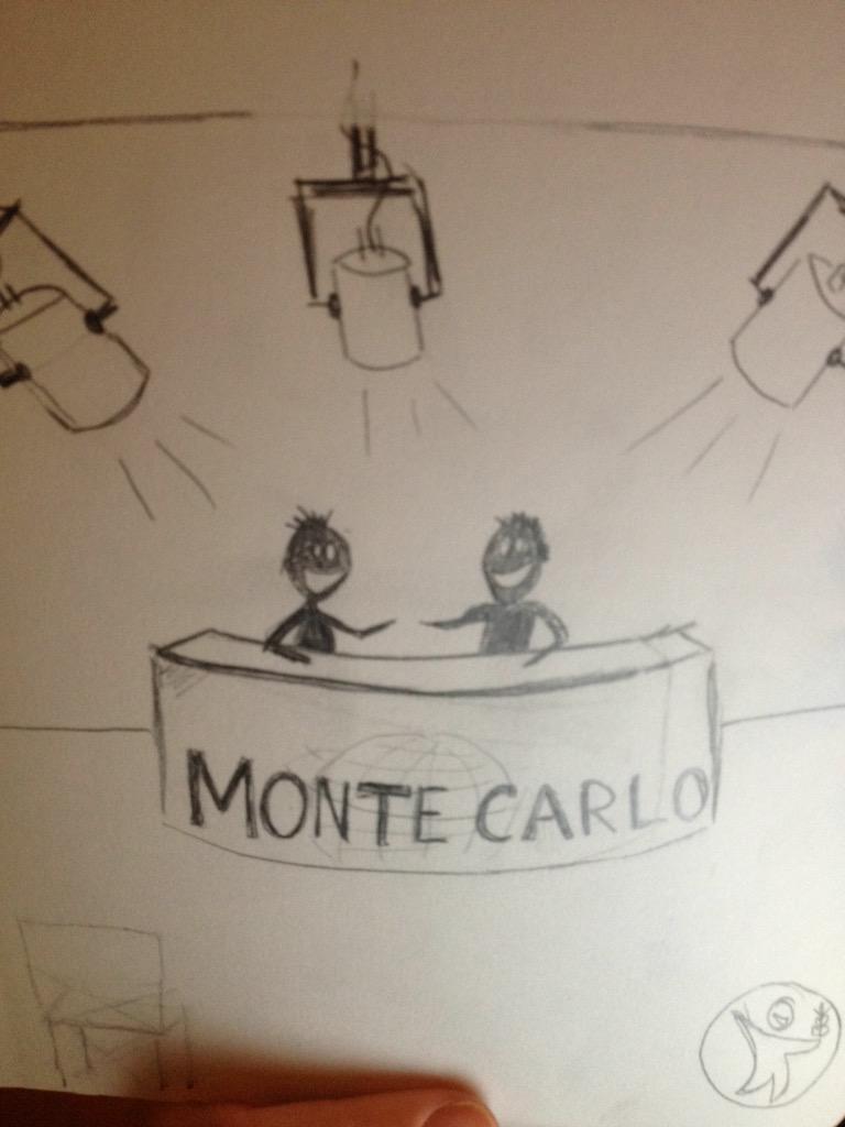 vmbruun's tweet photo. Monte Carlo med mere farve @peterfalktoft &amp; @EsbenBjerre #skyggernebliverlange #nårmanskrivereksamen #dmjx http://t.co/jBnV23mXf9