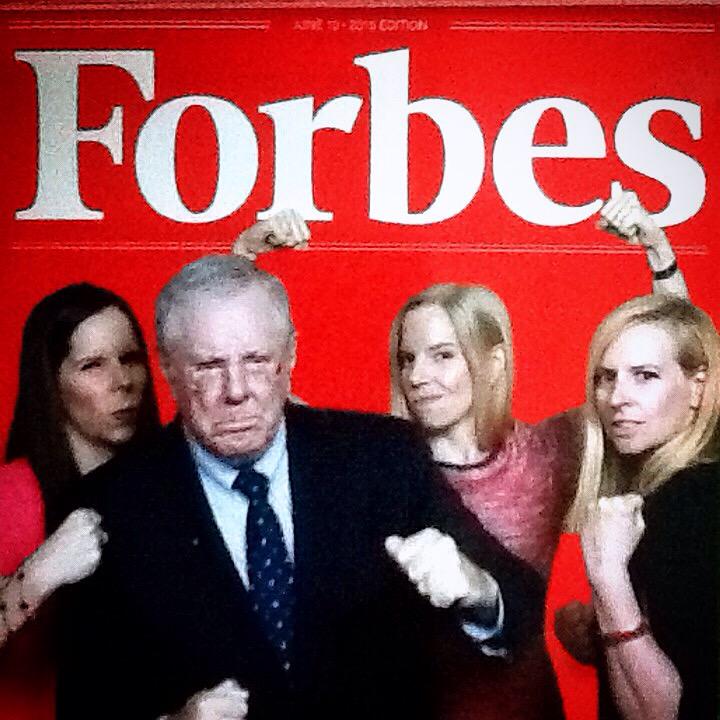 New cover of Forbes? Hamming it up w/ daughters <a href="/moiraforbes/">Moira Forbes</a>, <a href="/BiznessTurtle/">Biz Forbes</a>, &amp; <a href="/Catarinarooh/">Cat Forbes</a>. #redefinepower