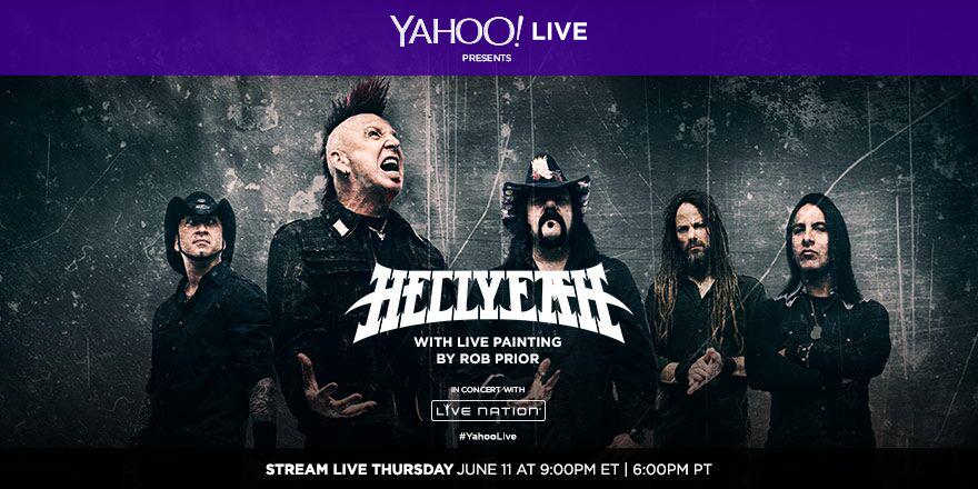 YahooLive's tweet photo. #HELLYEAH fans! Watch @hellyeahband rock #YahooLive tomorrow at 9:00pm ET: https://t.co/k8xPKaK8ZS #LiveNation http://t.co/gZDaphU6pA