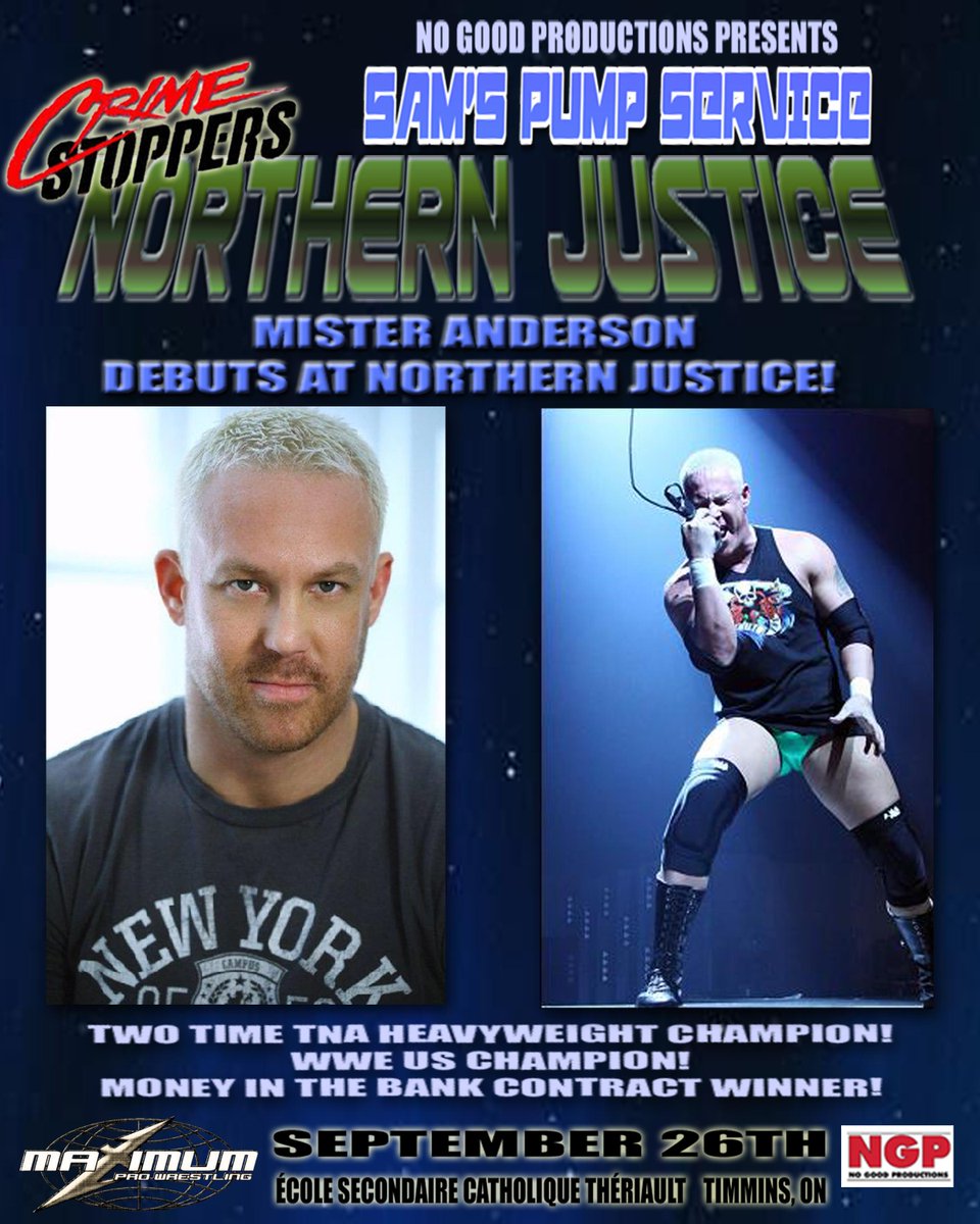mxpw's tweet photo. #NorthernJustice will be can't miss! #Sept26 #Timmins #TheMan #MRANDERSON! @TimminsQ92 @kisstimmins @TimminsPress http://t.co/Lau8Yhc60o