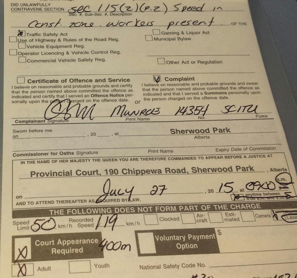 First big #ouchmoment of the evening.  119/50kph workers present. #court #shpk #strathco #yeg #yegtraffic #slowdown