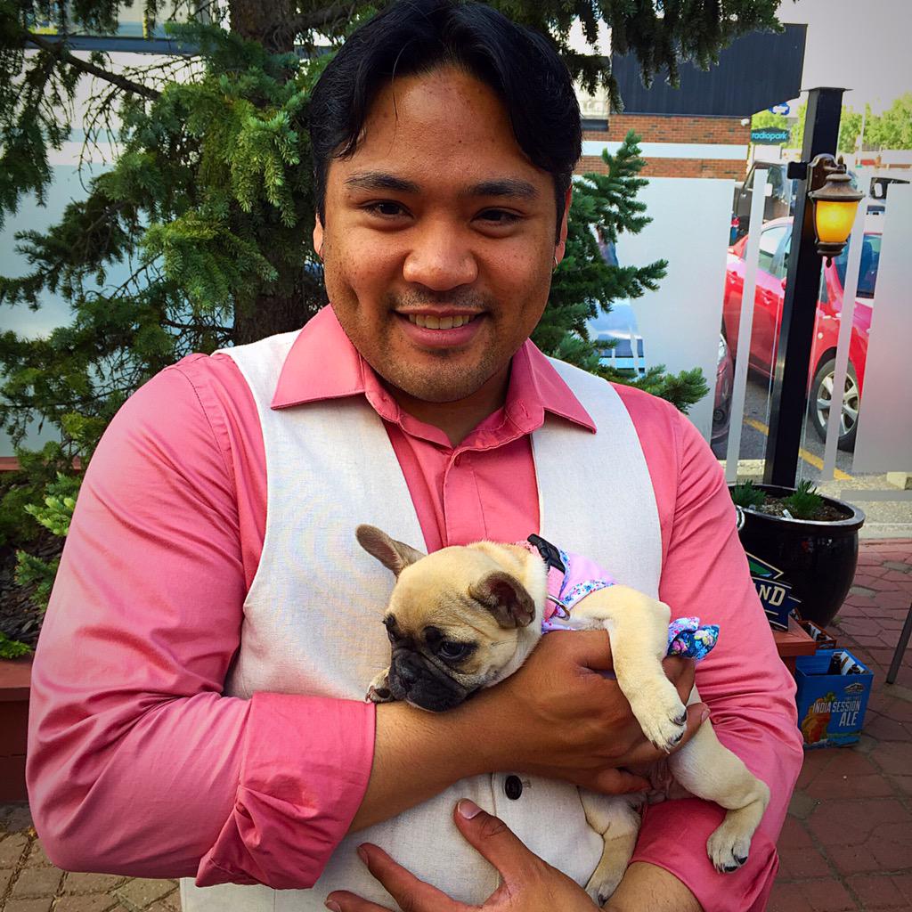 RedwaterYYC's tweet photo. One more picture from our #patioparty of our organizer Christian & this adorable little puppy! #RWmacleod #yychumane http://t.co/RMrX3hbSAC